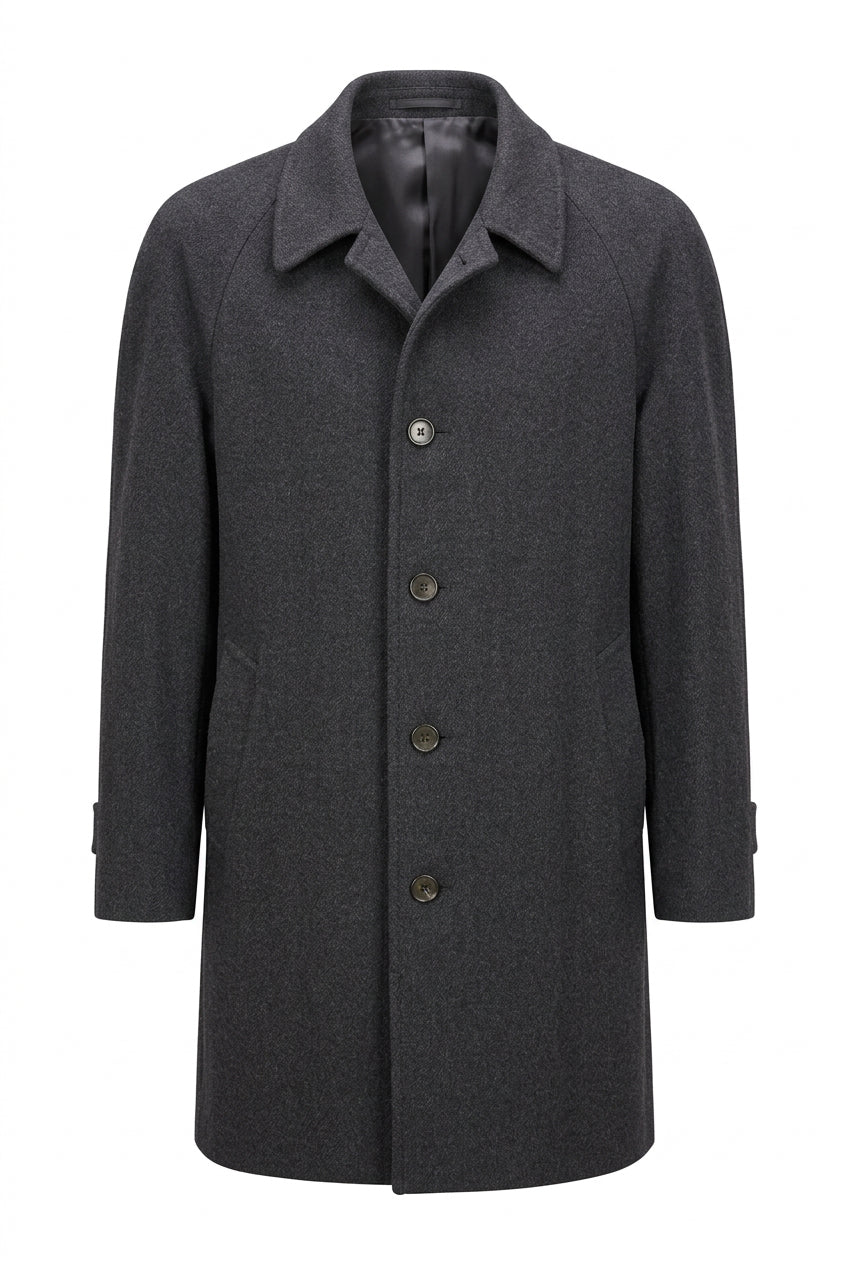 Cappotto doppiopetto in lana grigio scuro di Pierre Cardin