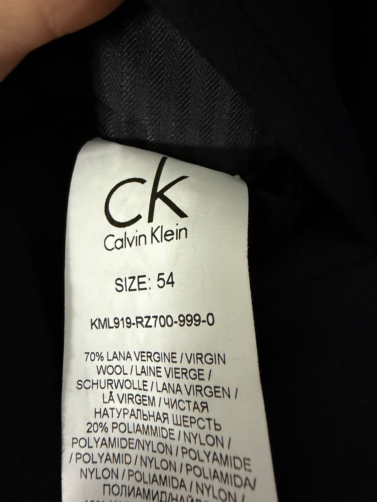 Cappotto in misto lana vergine nero Calvin Klein