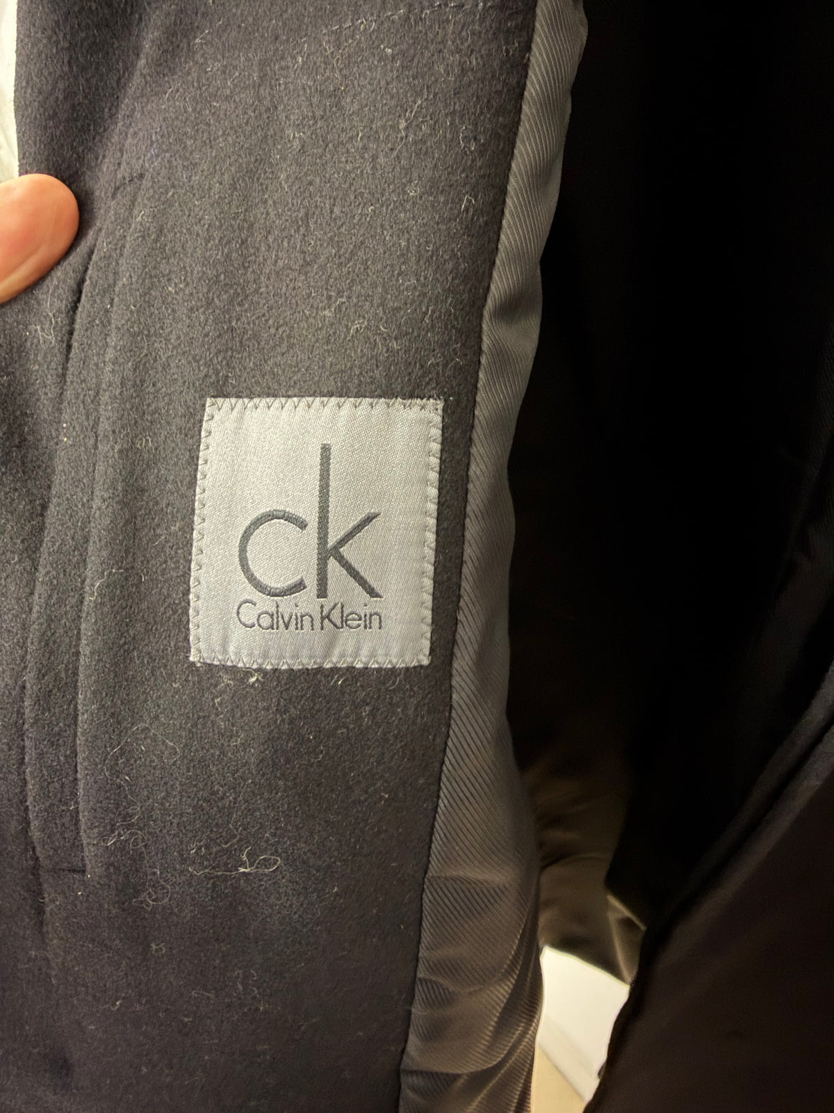 Cappotto in misto lana vergine nero Calvin Klein