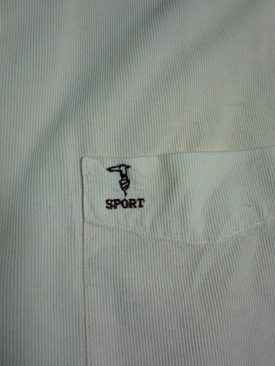 Camicia vintage Trussardi Sport in velluto a coste panna taglia XL