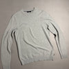 Maglione girocollo da uomo grigio chiaro Jack & Jones Premium steso frontalmente