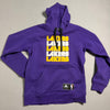 Vista frontale felpa con cappuccio viola adidas Los Angeles Lakers con tasca a marsupio