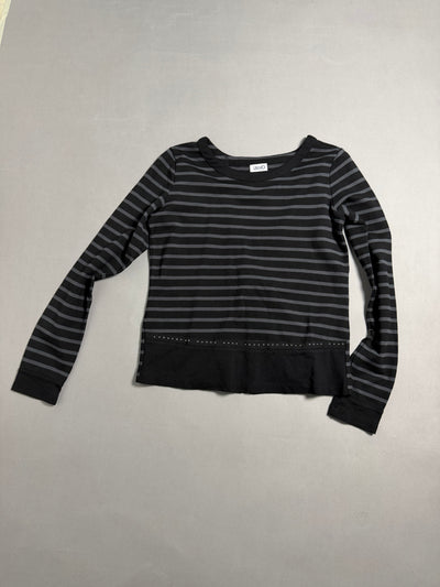 Maglia a Maniche Lunghe a Righe LIU JO con Inserto in Pizzo - Taglia S