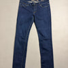Vista frontale completa dei jeans skinny GUESS blu scuro