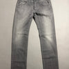 Jeans Valentino grigi da uomo modello skinny con lavaggio délavé, vista frontale distesa