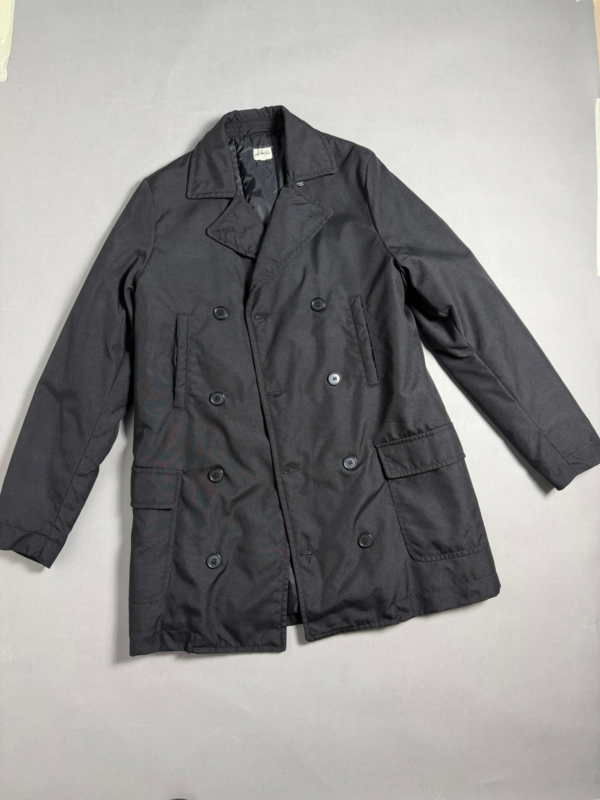 Giaccone caban doppiopetto Calvin Klein Jeans nero visto frontalmente