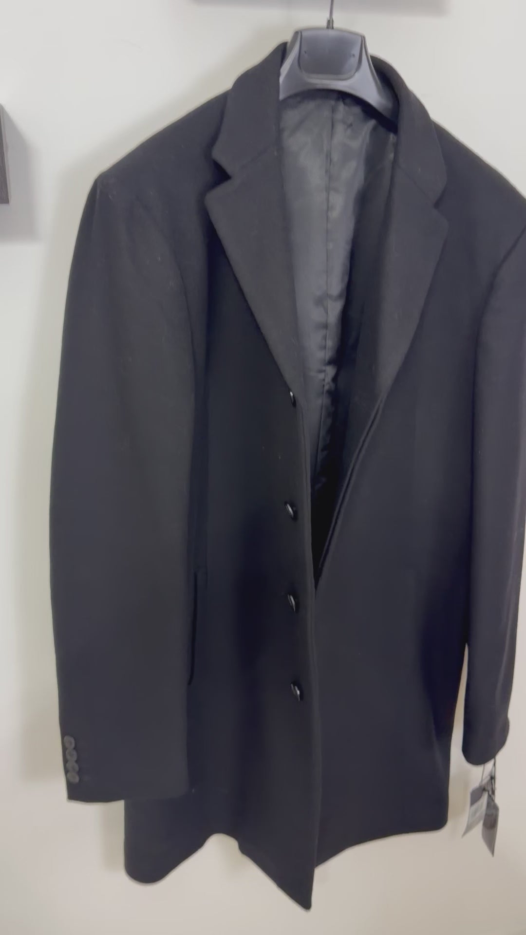 Cappotto in misto lana vergine nero Calvin Klein
